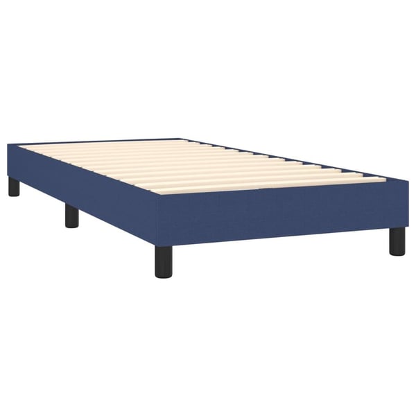 vidaXL Ramsäng med madrass blå 90x200 cm tyg