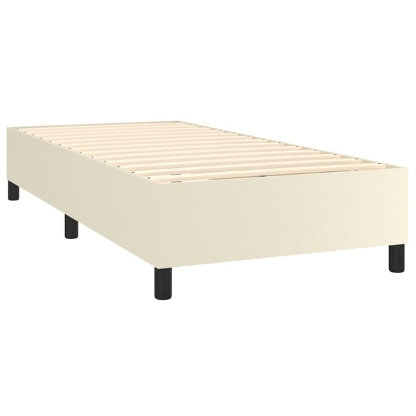 vidaXL kontinentalseng med madras 80x200 cm kunstlæder cremefarvet