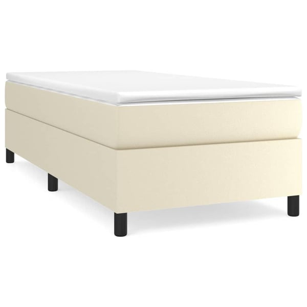 vidaXL kontinentalseng 90x190 cm kunstlæder cremefarvet