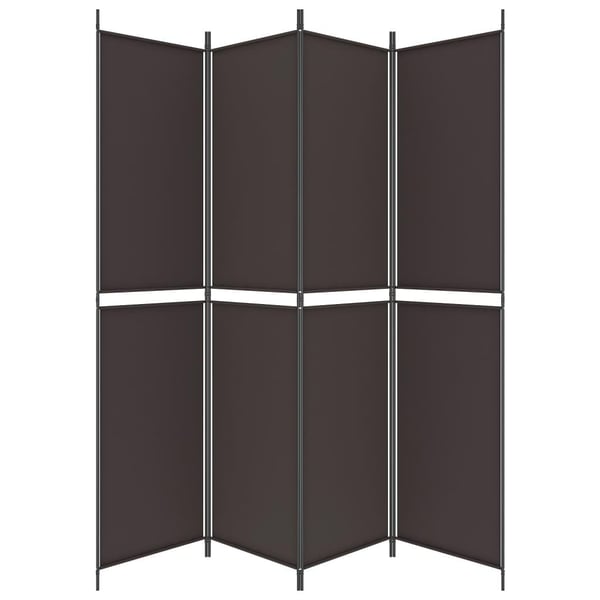 vidaXL Rumsavdelare 4 paneler brun 200x220 cm tyg