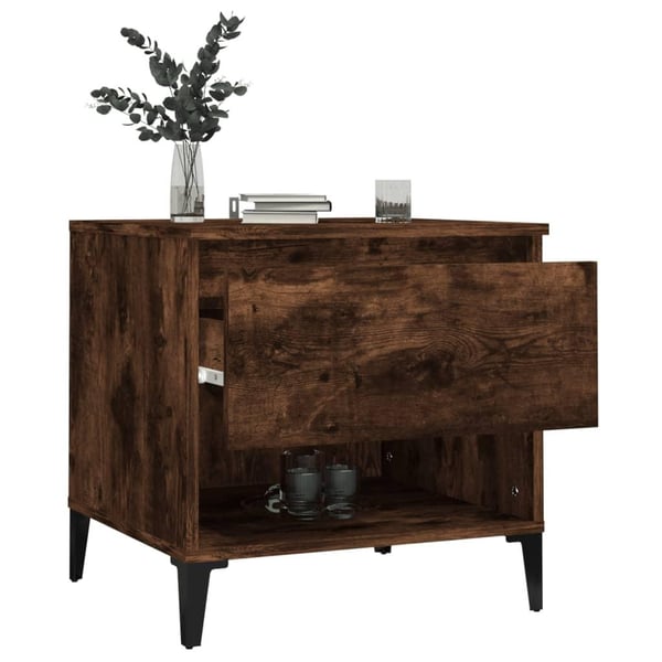 vidaXL sidebord 50x46x50 cm konstrueret træ røget egetræsfarve