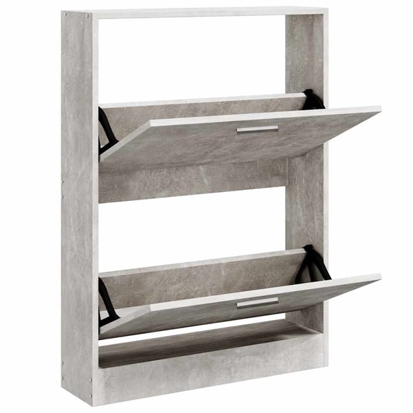 vidaXL Skoskap betonggrå 59x17x81 cm konstruert tre