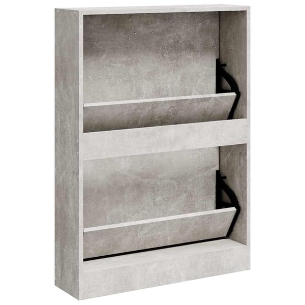 vidaXL Skoskap betonggrå 59x17x81 cm konstruert tre