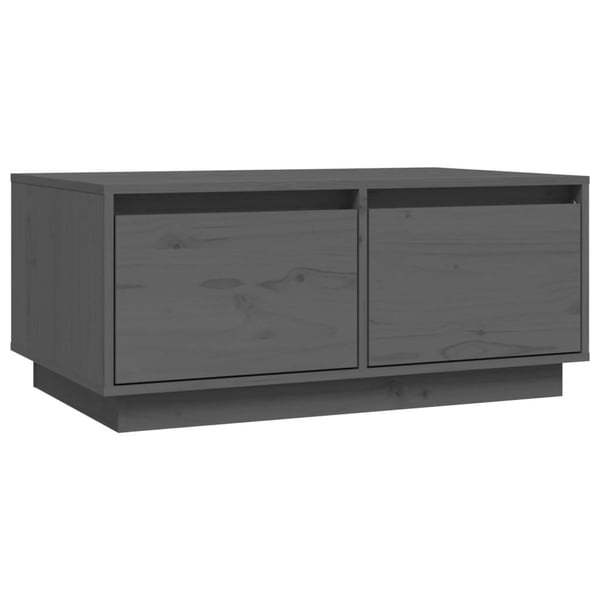 vidaXL sofabord 80x50x35 cm massivt fyrretræ grå