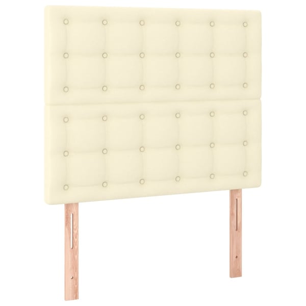 vidaXL Ramsäng med bäddmadrass gräddvit 100x200 cm konstläder
