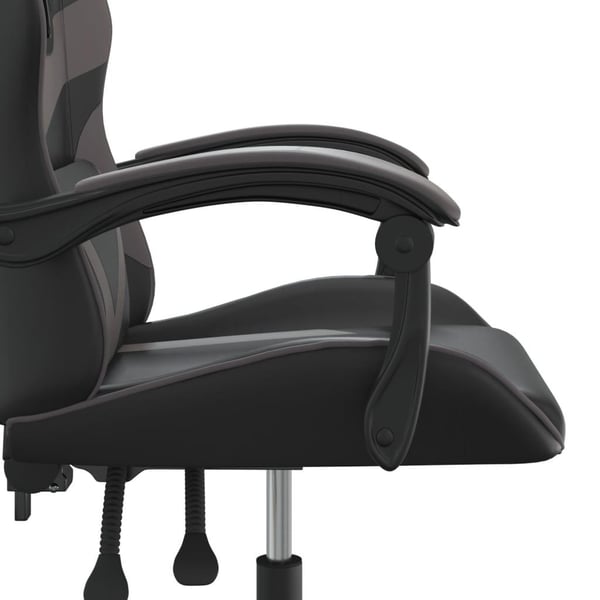 vidaXL Snurrbar gamingstol svart och grå konstläder