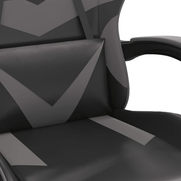 vidaXL Snurrbar gamingstol svart och grå konstläder