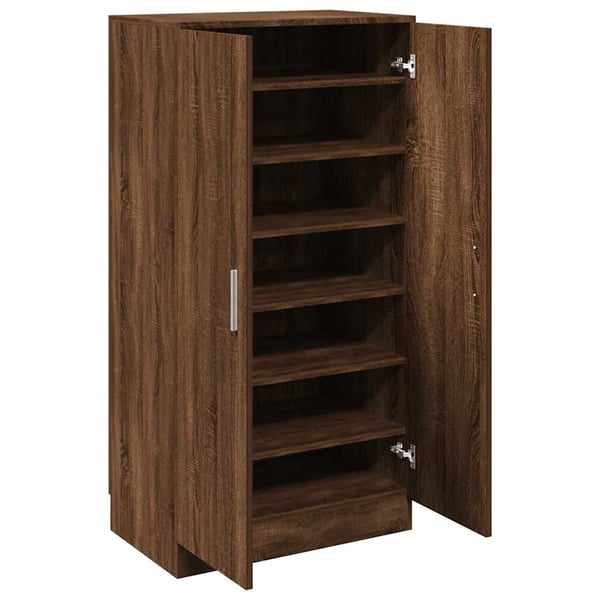 vidaXL Skoskap brun eik 55x35x108 cm konstruert tre