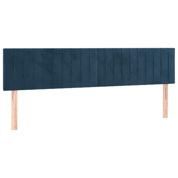 vidaXL kontinentalseng med madras 200x200 cm fløjl mørkeblå
