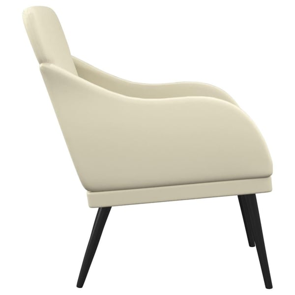 vidaXL lænestol 63x76x80 cm kunstlæder cremefarvet