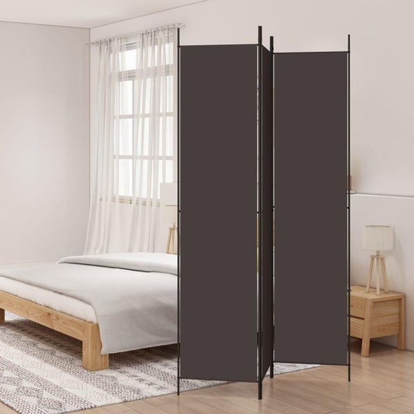 vidaXL Romdeler 3 paneler brun 150x220 cm stoff