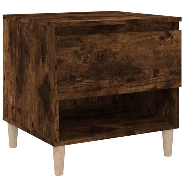 vidaXL Nattbord røkt eik 50x46x50 cm konstruert tre