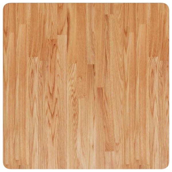 vidaXL firkantet bordplade 70x70x2,5 cm behandlet massivt eg lysebrun