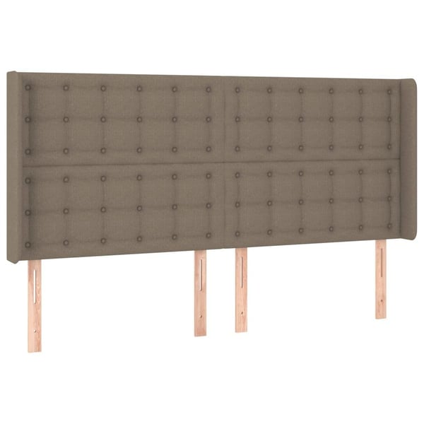 vidaXL kontinentalseng med LED-lys 160x200 cm stof gråbrun