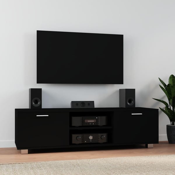 vidaXL tv-bord 140x40,5x35 cm konstrueret træ sort