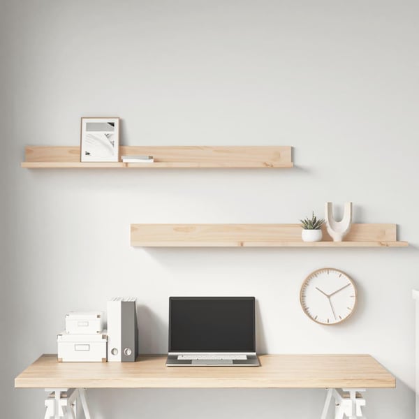 vidaXL Vegghyller 2 stk 110x11x9 cm heltre furu