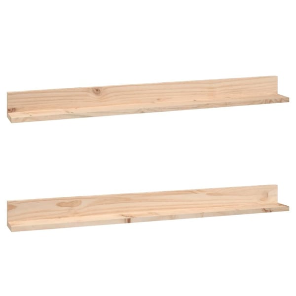 vidaXL Vegghyller 2 stk 110x11x9 cm heltre furu
