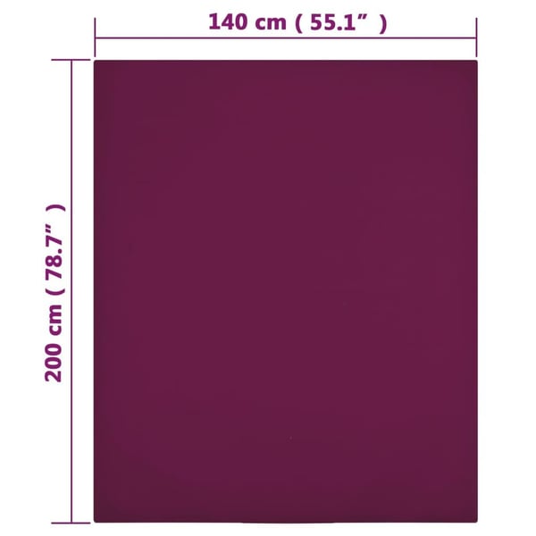 vidaXL stræklagner 2 stk. 140x200 cm jerseybomuld bordeauxrød