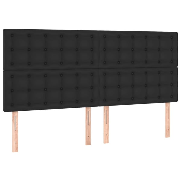 vidaXL kontinentalseng med madras 180x200 cm kunstlæder sort