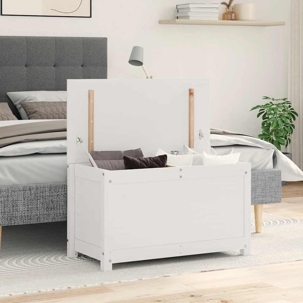 vidaXL Putekasse hvit 80x40x45,5 cm heltre furu