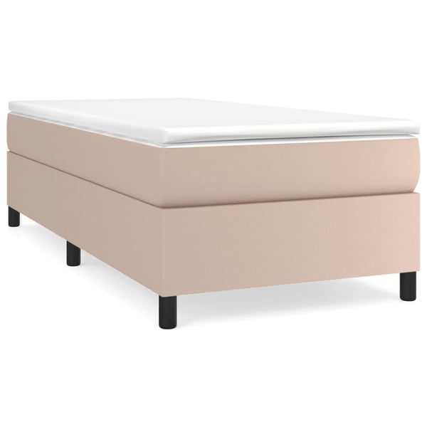 vidaXL Boxspring sengeramme 90x200 cm kunstlæder cappuccinofarvet