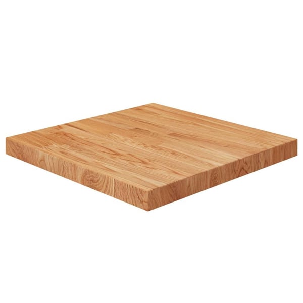 vidaXL Firkantet bordplate lysebrun 50x50x4 cm behandlet heltre eik