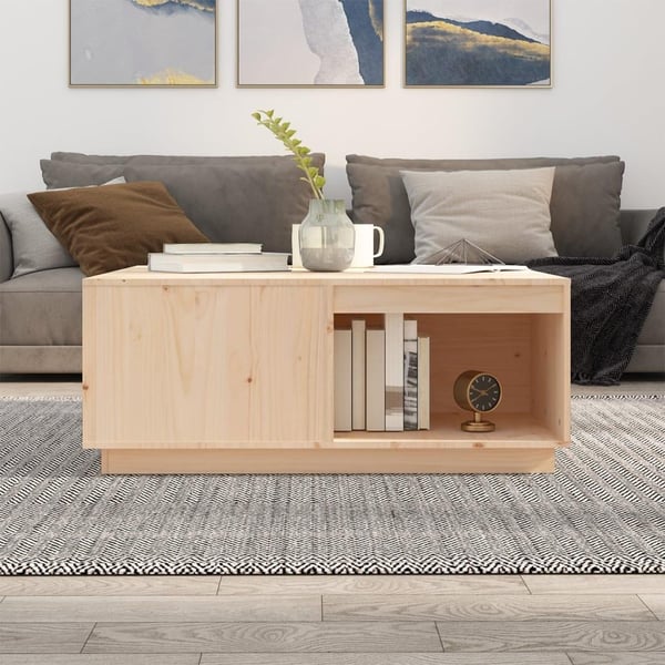 vidaXL sofabord 100x101x40,5 cm massivt fyrretræ