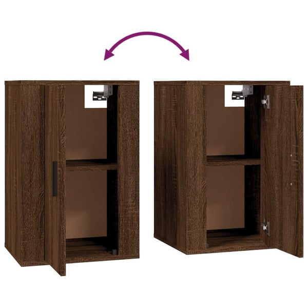 vidaXL Vegghengt TV-benk brun eik 40x34,5x60 cm