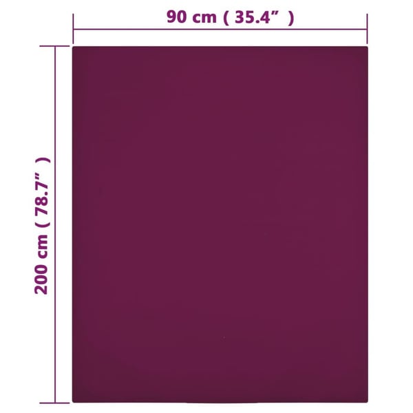 vidaXL Jerseylaken 2 stk vinrød 90x200 cm bomull