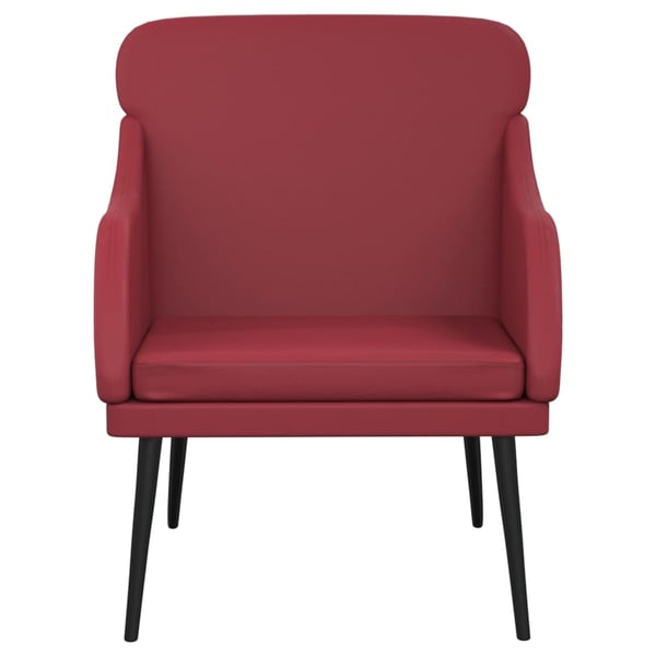vidaXL lænestol 61x76x80 cm kunstlæder vinrød