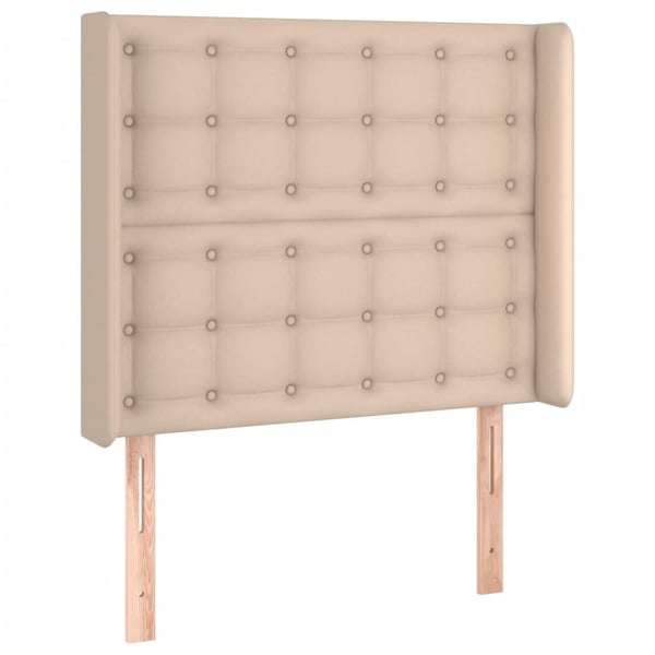 vidaXL kontinentalseng LED-lys 100x200 cm kunstlæder cappuccinofarvet