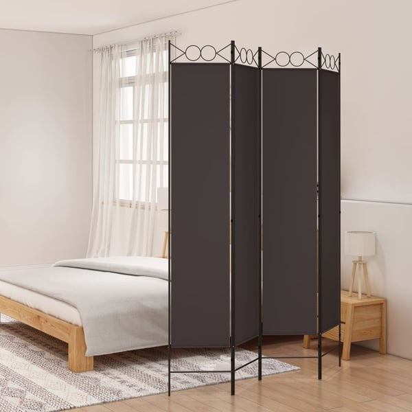 vidaXL 4-panels rumdeler 160x220 cm stof brun