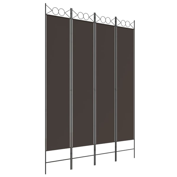 vidaXL 4-panels rumdeler 160x220 cm stof brun