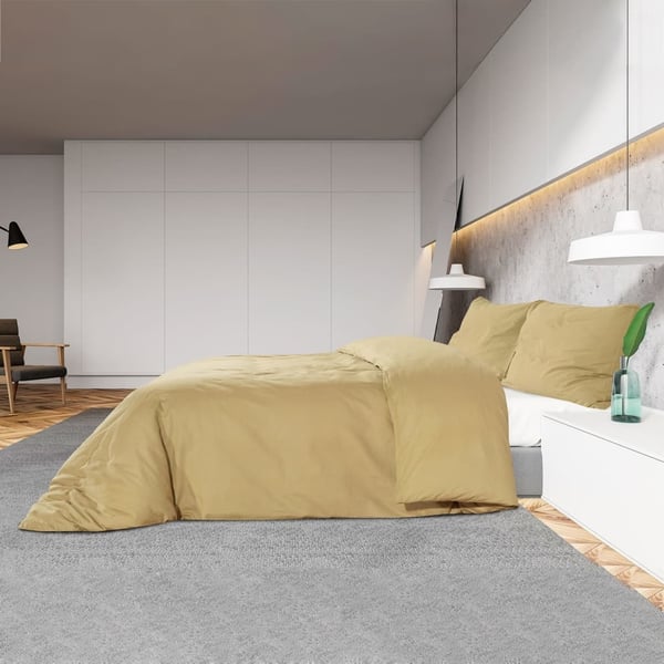 vidaXL Sengesett gråbrun 140x200 cm lett mikrofiber