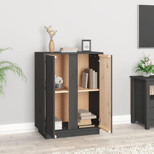 vidaXL Senkki harmaa 60x35x80 cm täysi mänty