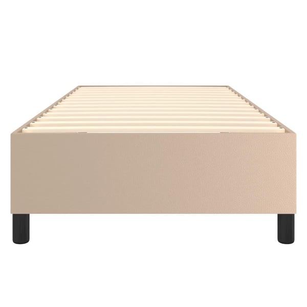 vidaXL Boxspring sengeramme 100x200 cm kunstlæder cappuccinofarvet