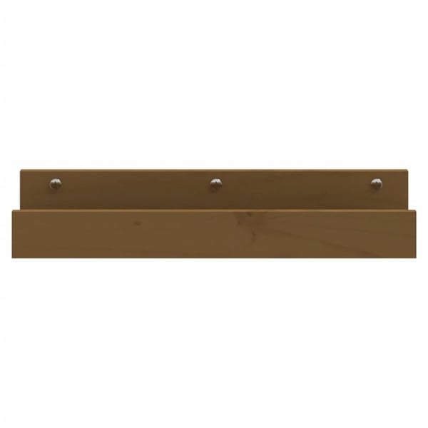 vidaXL væghylder 2 stk. 50x12x9 cm massivt fyrretræ gyldenbrun
