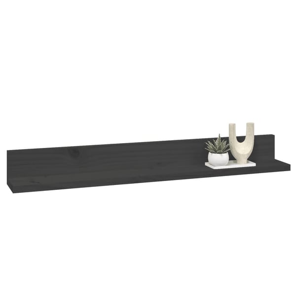 vidaXL væghylder 2 stk. 80x11x9 cm massivt fyrretræ Grå