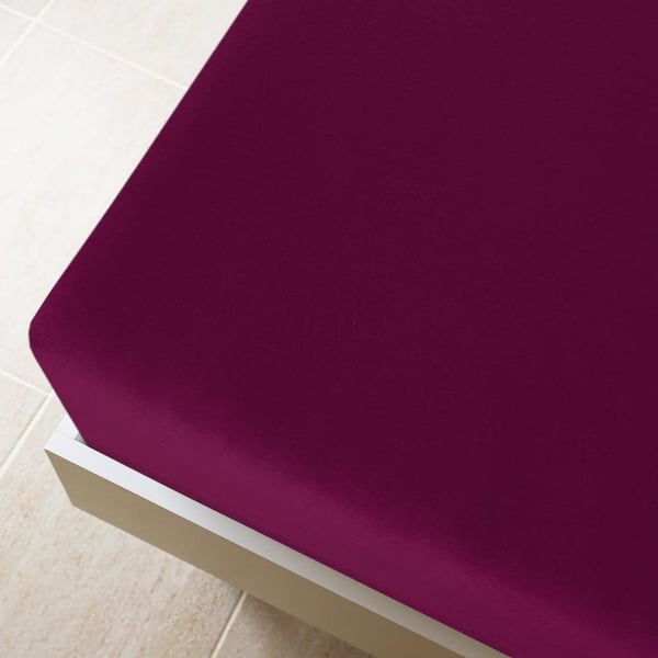 vidaXL Jerseylaken vinrød 100x200 cm bomull