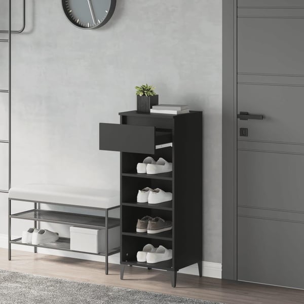 vidaXL skoreol 40x36x105 cm konstrueret træ sort