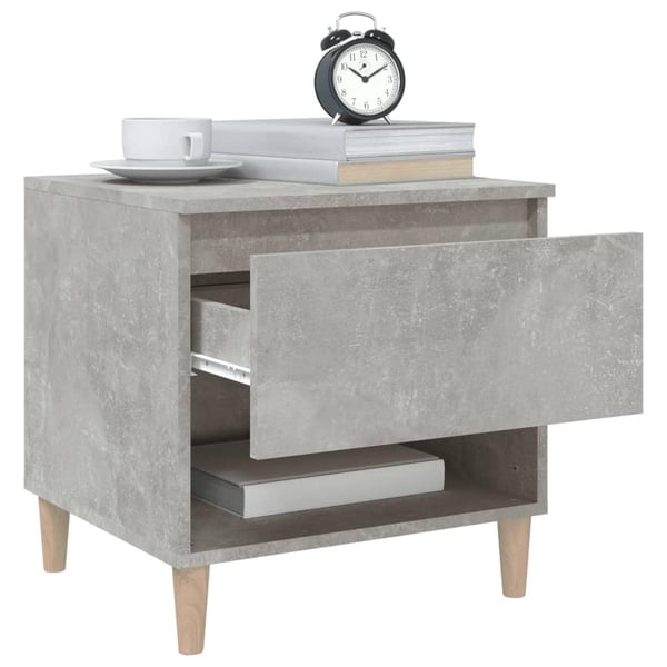 vidaXL Nattbord 2 stk betonggrå 50x46x50 cm konstruert tre