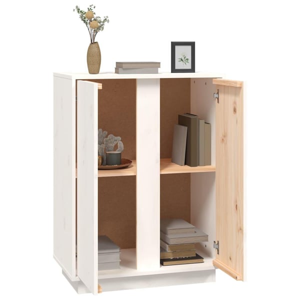 vidaXL Senkki valkoinen 60x35x80 cm täysi mänty