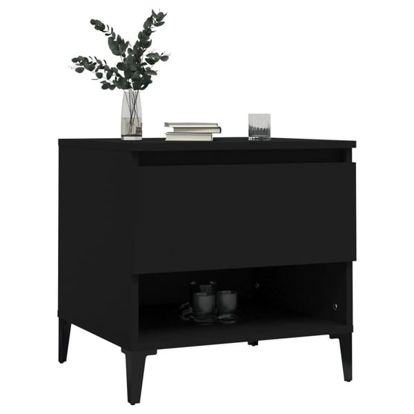 vidaXL Sidebord 2 stk svart 50x46x50 cm konstruert tre