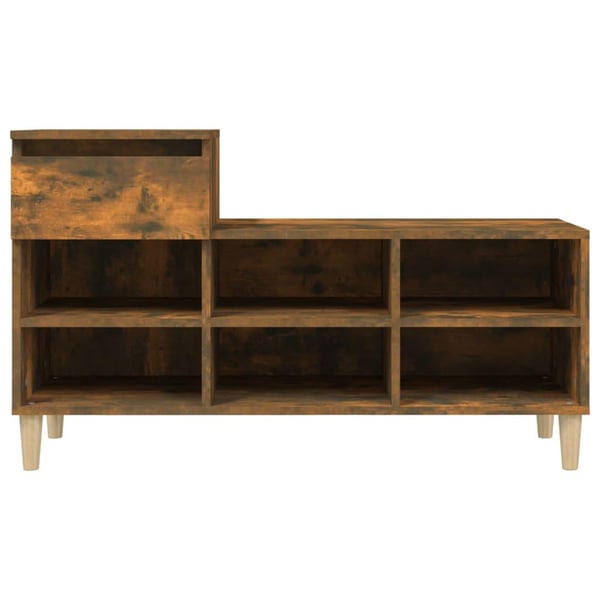 vidaXL Skoskap røkt eik 102x36x60 cm konstruert tre