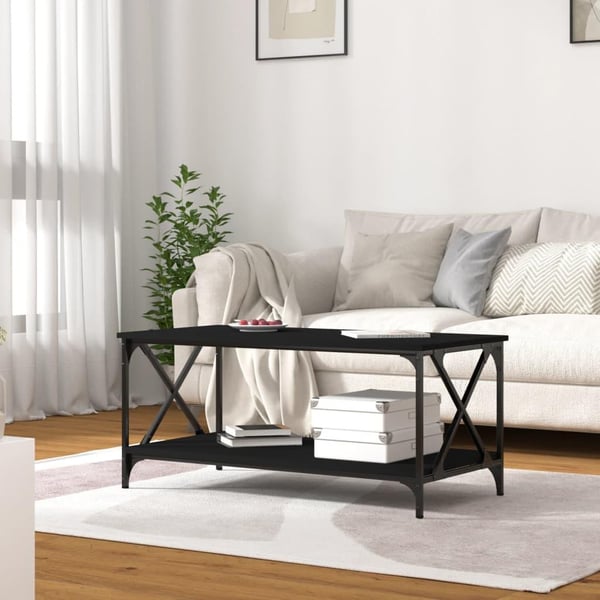 vidaXL sofabord 100x50x45 cm konstrueret træ og jern sort