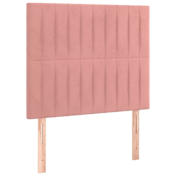 vidaXL sengeramme med sengegavl 100x200 cm fløjl lyserød