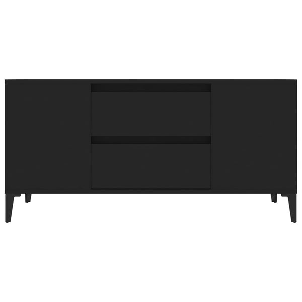 vidaXL tv-bord 102x44,5x50 cm konstrueret træ sort