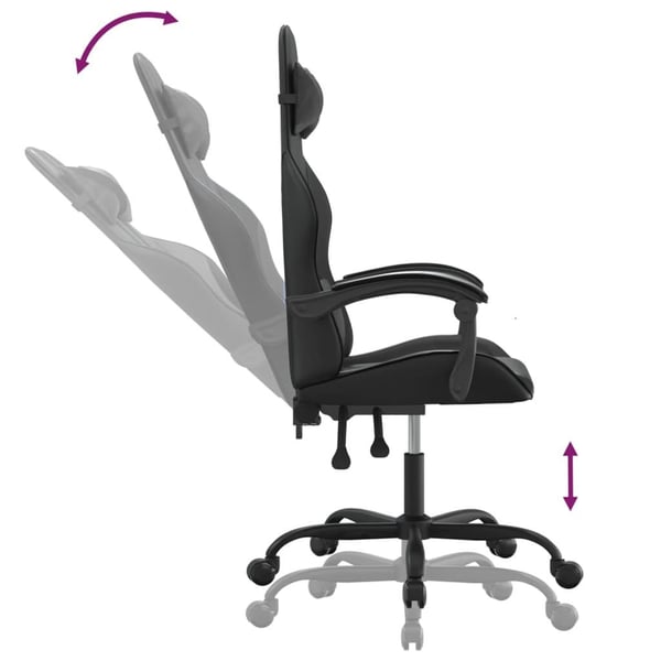 vidaXL Gamingstol svart konstläder