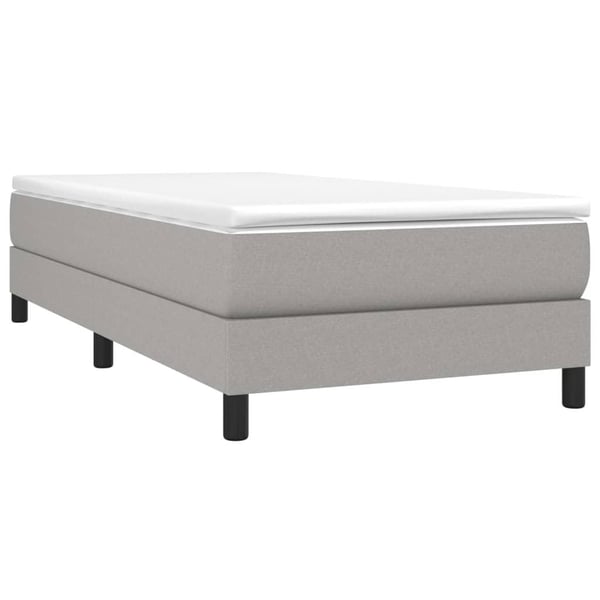 vidaXL Ramsäng med madrass ljusgrå 90x190 cm tyg