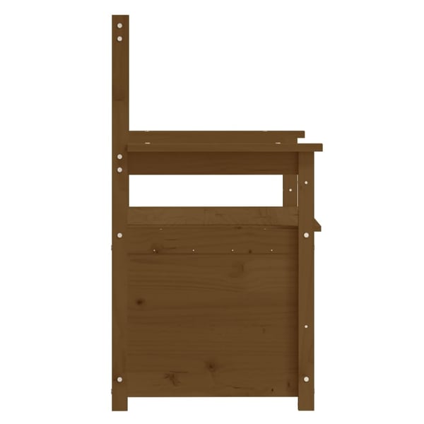 vidaXL bænk 112,5x51,5x96,5 cm massivt fyrretræ Gyldenbrun